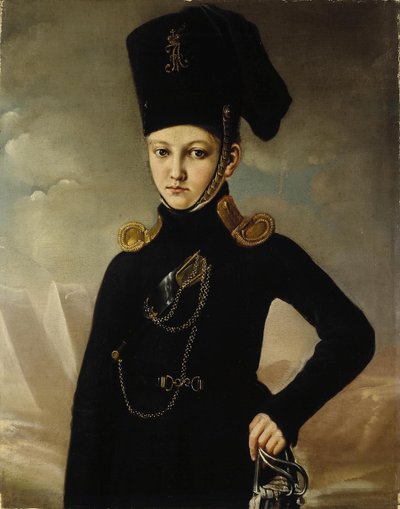 Kosak des 1. berittenen Kosakenregiments Graf M.A. Dmitriev-Mamonov, erstes Viertel des 19. Jahrhunderts von Unbekannt