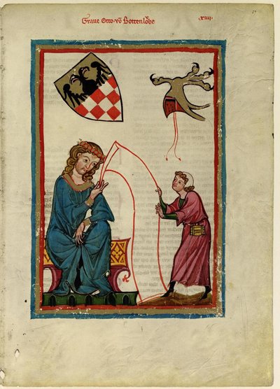Graf Otto von Botenlauben aus dem Codex Manesse, zwischen 1305 und 1340 von Unbekannt