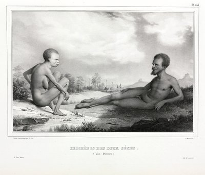 Paar von Aborigines aus Tasmanien (Australien) von Unbekannt