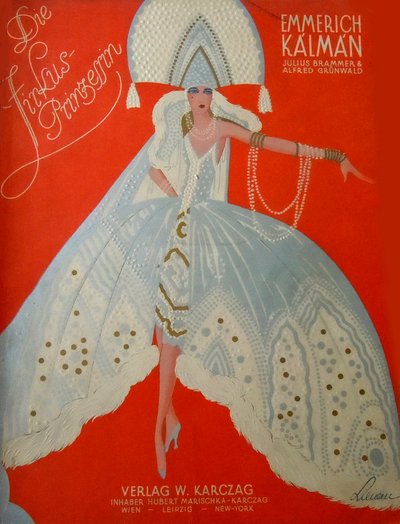 Cover der Originalpartitur von Die Zirkusprinzessin von Emmerich Kalman, 1926 von Unbekannt