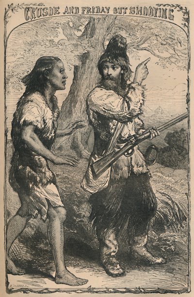 Crusoe und Freitag beim Schießen von Unbekannt