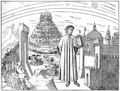 Dante 1265-1321, Florenz und die sieben Kreise der Hölle, 1882 von Unbekannt