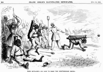 Dunkle Artillerie oder wie man die Kontrabanden nützlich macht, Amerikanischer Bürgerkrieg, 1861 von Unbekannt