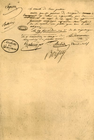 Dekret des Komitees für öffentliche Gesundheit, 5. September 1795 von Unbekannt