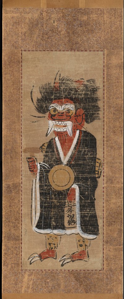 Dämon, der den Namen des Buddha intoniert, Oni no nenbutsu, 1700er von Unbekannt