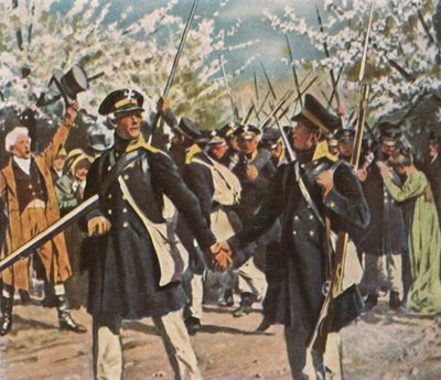 Abmarsch der Armee im Unabhängigkeitskampf, Frühling 1813, 1936 von Unbekannt