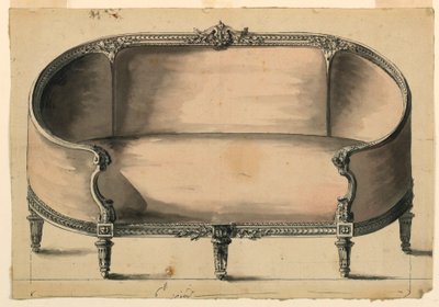 Entwurf für ein Sofa von Unbekannt