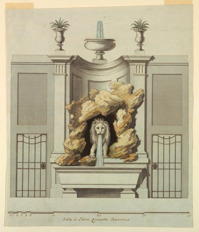 Entwurf für einen Wandbrunnen von Unbekannt