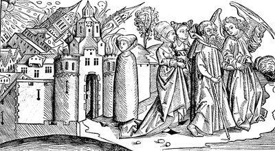 Zerstörung von Sodom und Gomorra durch Erdbeben, 1493 von Unbekannt