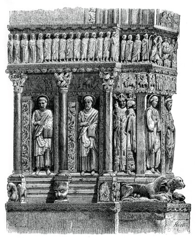 Detail des Portals von St. Trophimus, Arles, 12. Jahrhundert, 1870 von Unbekannt