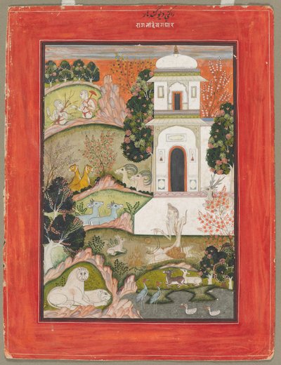 Devagandhara Ragini: Ein Asket im Rückzug, aus der Ragamala-Serie, um 1760 von Unbekannt