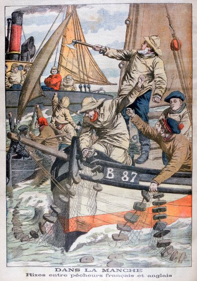 Streit zwischen französischen und englischen Fischern im Ärmelkanal, 1904 von Unbekannt