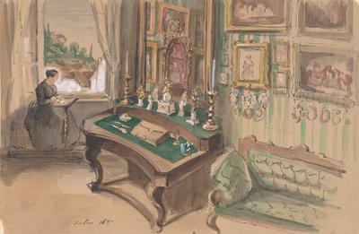 Zeichnung eines Interieurs: Salon von Unbekannt