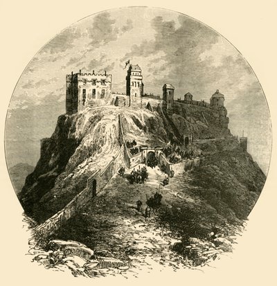 Edinburgh Castle, wie es vor der Belagerung von 1573 war, 1890 von Unbekannt
