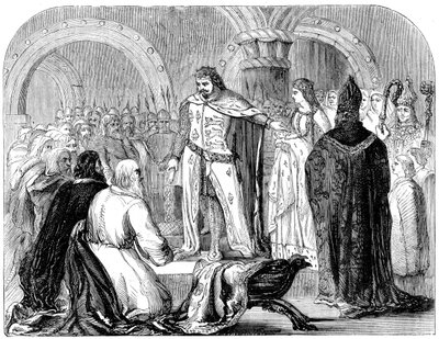 Edward I. stellt seinen neugeborenen Sohn den Walisern vor, 1284 von Unbekannt