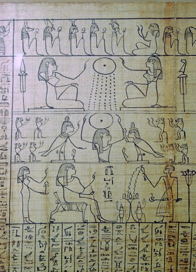 Ägyptische Darstellung einer Beerdigung und des Eintritts in die Unterwelt, Papyrus von Ani von Unbekannt