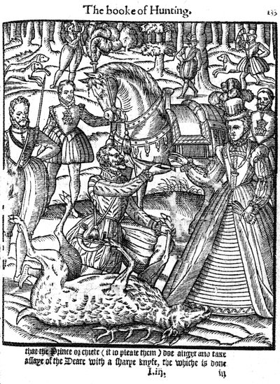 Elizabeth I. führt die Zeremonie des Hirschprüfens durch, 1576 von Unbekannt