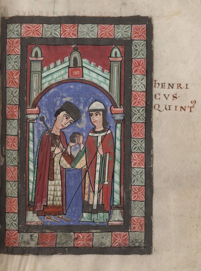 Kaiser Heinrich V. und Mathilde von England beim Hochzeitsfest in Mainz am 7. Januar 1114, 1114 von Unbekannt
