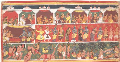 Begegnungen in Mathura: Seite aus einem verstreuten Bhagavata Purana von Unbekannt