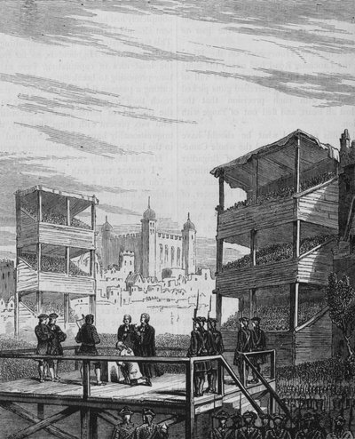 Hinrichtung von Lord Derwentwater auf dem Tower Hill Aus einem alten Druck, 24. Februar 1716, ca. 1880 von Unbekannt