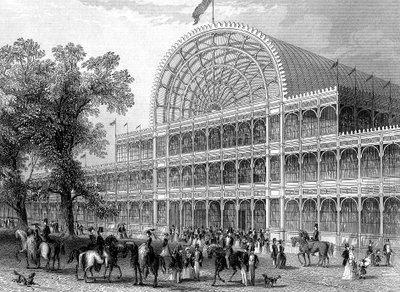 Außenansicht des Nordquerhauses des Kristallpalastes, London, erbaut für die Große Ausstellung, 1851 von Unbekannt