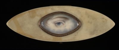 Augenminiatur auf einer elliptischen Elfenbeinschachtel von Unbekannt
