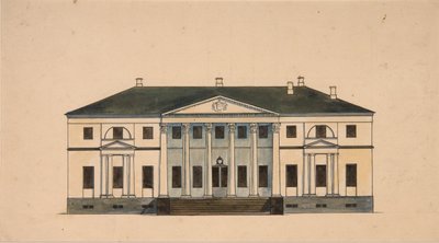 Fassade des Hauses im Golitsyn Petrovo-Dalneye Anwesen von Unbekannt