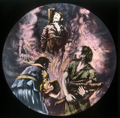Gläubige auf dem Scheiterhaufen verbrannt, ca. 1910 von Unbekannt