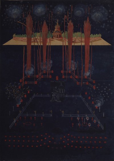 Feuerwerk und Beleuchtung am 10. Februar 1742, Mitte des 18. Jahrhunderts von Unbekannt