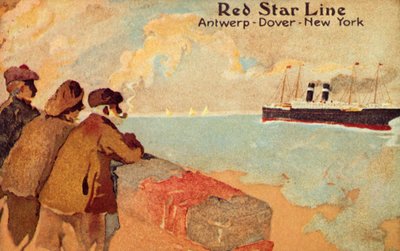 Fischer und Matrosen beobachten einen Red Star Ozeandampfer von Unbekannt