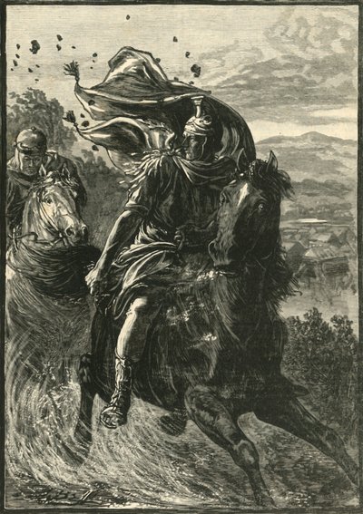 Flucht von Pompeius vom Schlachtfeld von Pharsalos, 1890 von Unbekannt