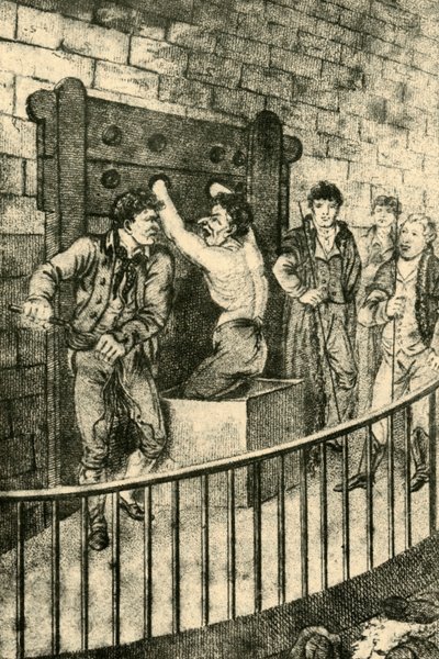 Auspeitschung am Old Bailey, 1809, 1925 von Unbekannt