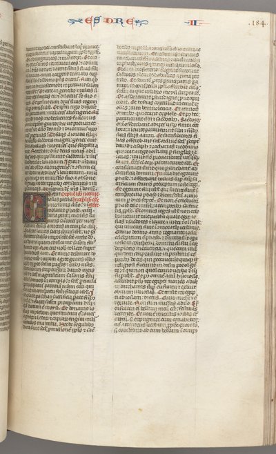 Fol. 184r, Esra II, historiierte Initiale E, ein Priester, der einen Altar räuchert von Unbekannt