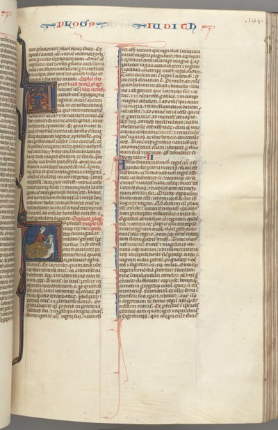 Fol. 194r, Judith, historiierte Initiale A, Judith enthauptet Holofernes, um 1275-1300 von Unbekannt