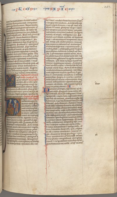 Fol. 251 r, Weisheit, historisierte Initiale D, Salomo unterweist einen Soldaten, ca. 1275-1300 von Unbekannt
