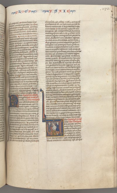 Fol. 273r, Jesaja, historiierte Initiale V, das Martyrium von Jesaja, um 1275-1300 von Unbekannt