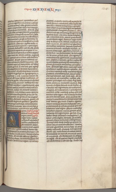 Fol. 341r, Daniel, historiierte Initiale A, Daniel in der Löwengrube, um 1275-1300 von Unbekannt