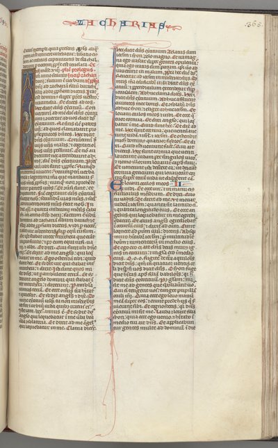 Fol. 365r, Zacharias, historiierte Initiale I, Zacharias mit einer Schriftrolle, ca. 1275-1300 von Unbekannt