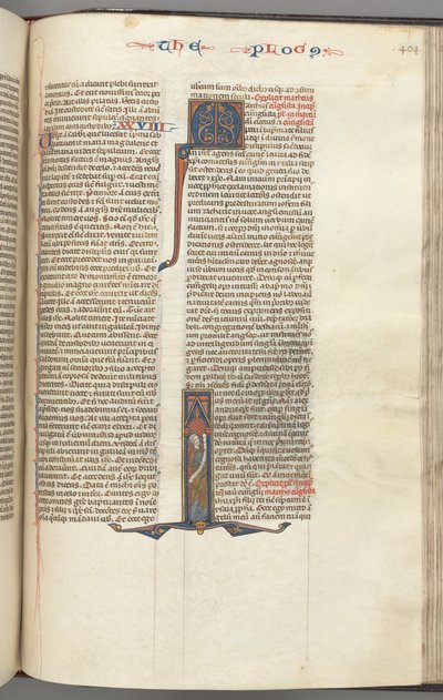 Fol. 404r, Markus, historiierte Initiale I, Markus mit einer Schriftrolle, ca. 1275-1300 von Unbekannt