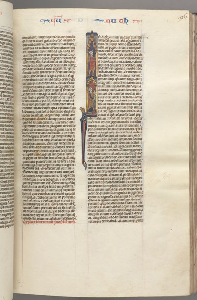 Fol. 96r, Ruth, historiierte Initiale I mit Elimilech und Naomi, c. 1275-1300 von Unbekannt