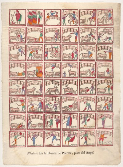Achtundvierzig Vignetten von Stierkampfmanövern und Szenen aus der Arena, ca. 1800-1850 von Unbekannt