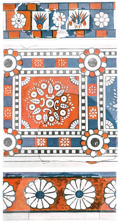 Fragmente von Wandmalereien, Palast von Tukulti-Ninurta I., Kar-Tukulti-Ninurta, Assyrien, 1928 von Unbekannt