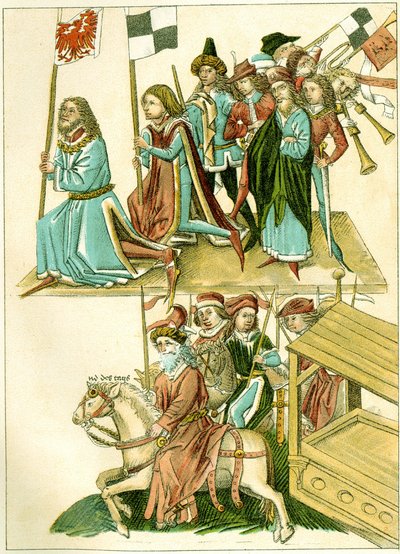 Friedrich I. erhält Brandenburg Kopie einer Illustration aus der Richentals illustrierten Chronik, um 1440 von Unbekannt