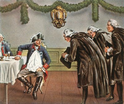 Friedrich der Große und die Männer von Greiffenberg, 1784, 1936 von Unbekannt
