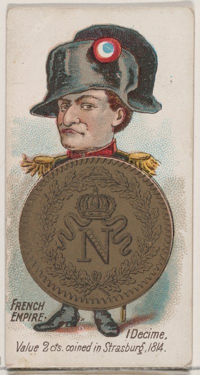 Französisches Kaiserreich, 1 Decime, aus der Serie Münzen aller Nationen N72, Variation 1 für Herzog ..., 1889 von Unbekannt