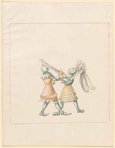 Freydal, Das Buch der Turniere und Turniere von Kaiser Maximilian I: Kämpfe...Tafel 154 von Unbekannt