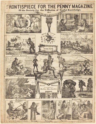 Frontispiz für das Penny Magazine der Society for the Diffusion of Knowledge: Vo, 19. Jahrhundert von Unbekannt