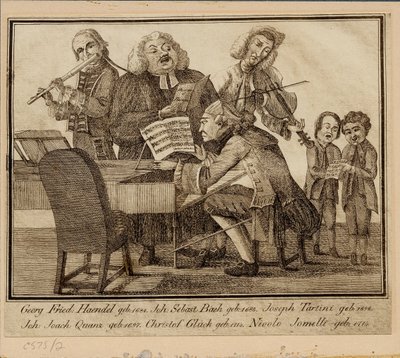 Georg Friedrich Händel, Johann Sebastian Bach, Giuseppe Tartini, Johann Joachim Quantz, Christoph W von Unbekannt