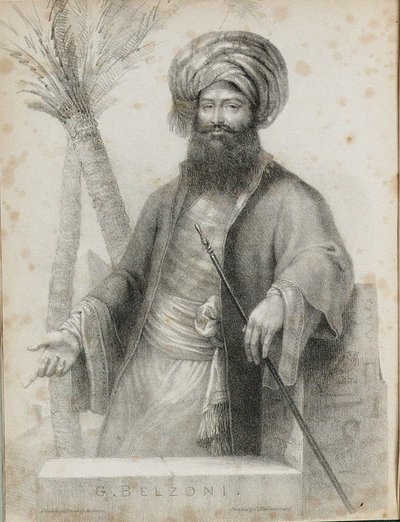 Giovanni Battista Belzoni 1778-1823 Frontispiz aus Narrative of the Operations and Recent Discoveries von Unbekannt