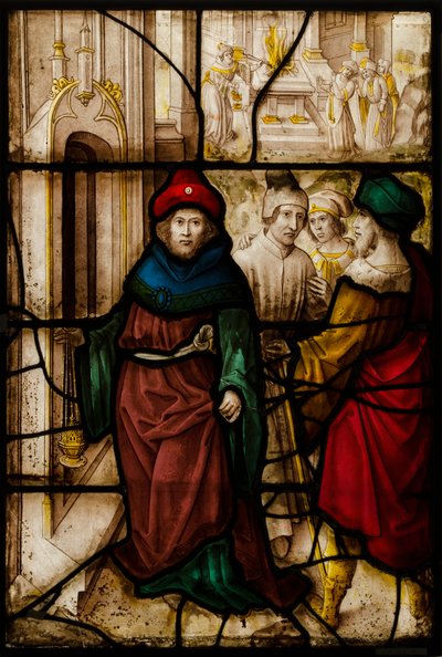 Glasplatte mit Profanation von Jerusalem und den heiligen Riten des Tempels von Unbekannt